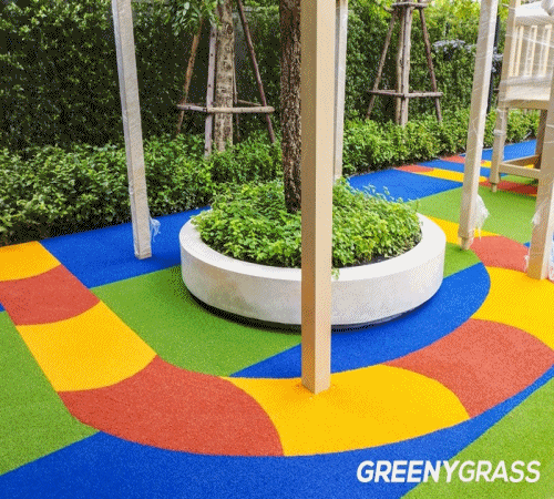 ผลงานของ Greenygrass ติดตั้งพื้นสนามเด็กเล่น โครงการบ้านกลางเมือง คลาสเซ่