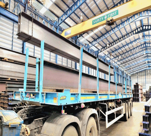 ผลงานของบ.ฮาชิสตีล จัดส่ง WIDE FLANGE แบรนด์ SYS สยามยามาโตะ บีมไทย ส่งหน้างาน จ.ปราจีนบุรี